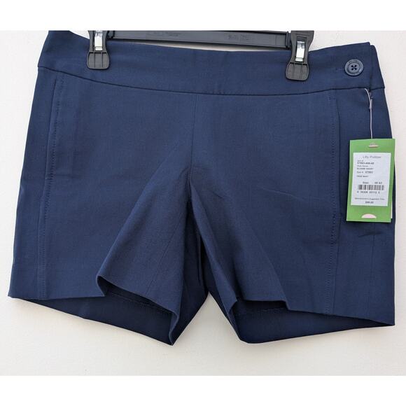 Lilly Pulitzer Women's Mini Shorts Sloan Navy Blue Side Zip Size 00 NWT - Picture 2 of 11